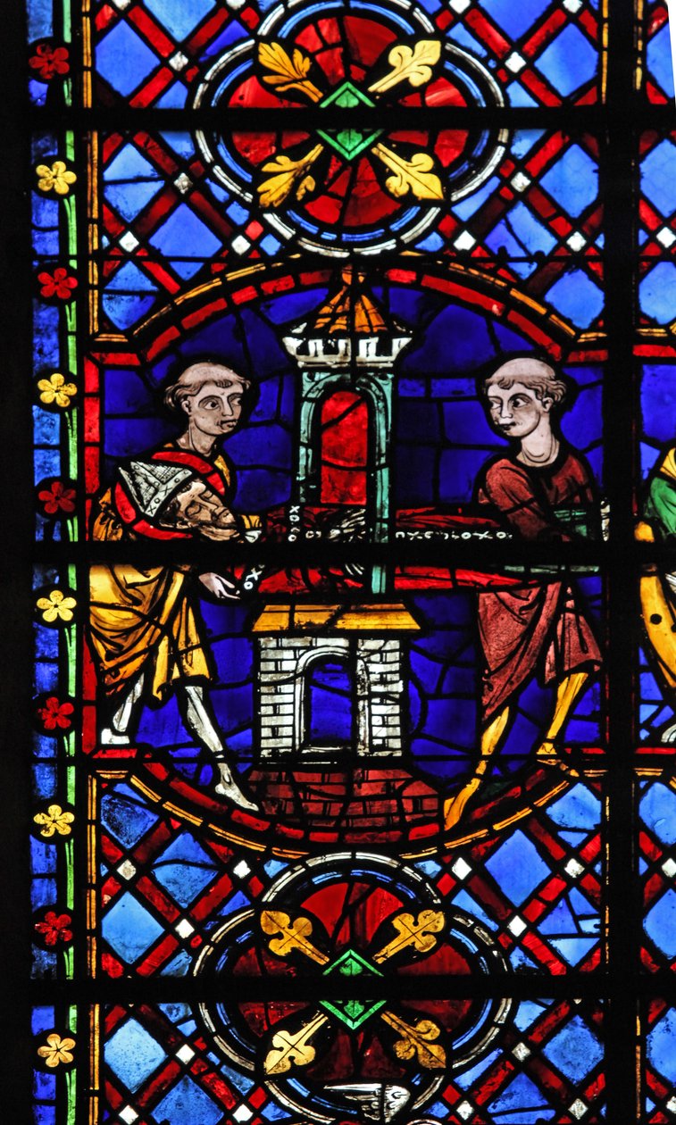 Fenster w08, Darstellung der gestohlenen Reliquien des Heiligen Martin von French School