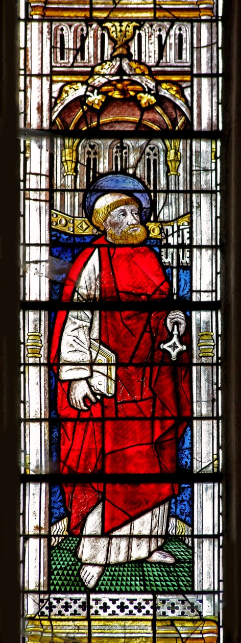 Fenster w0 mit Darstellung des Heiligen Petrus von French School