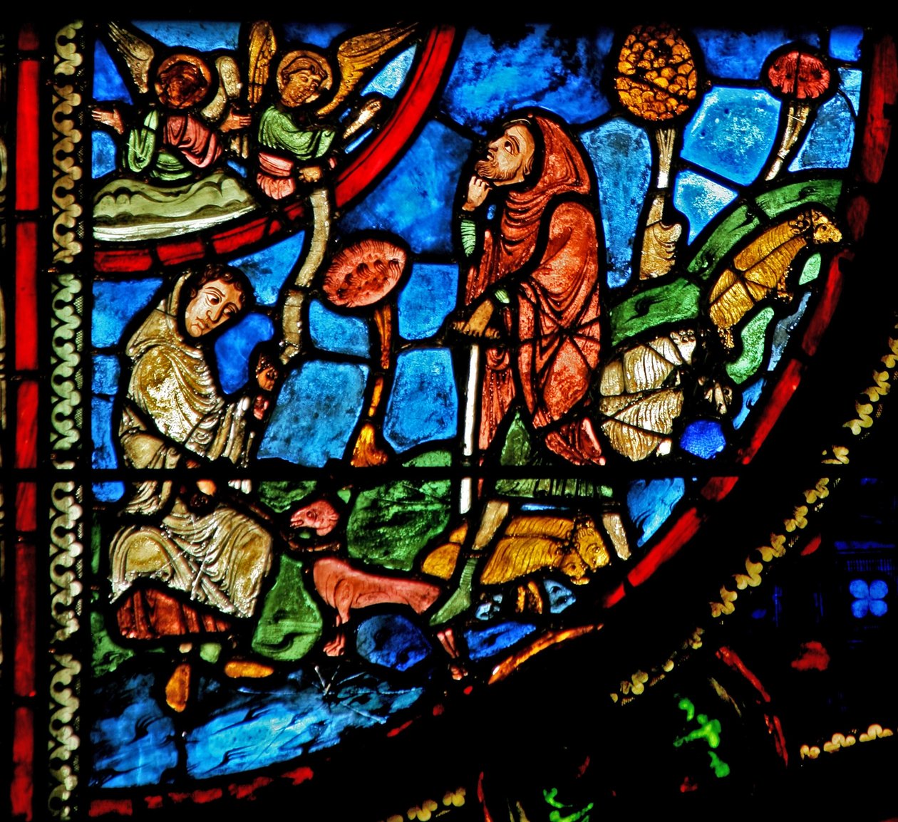 Fenster w0, Verkündigung an die Hirten von French School