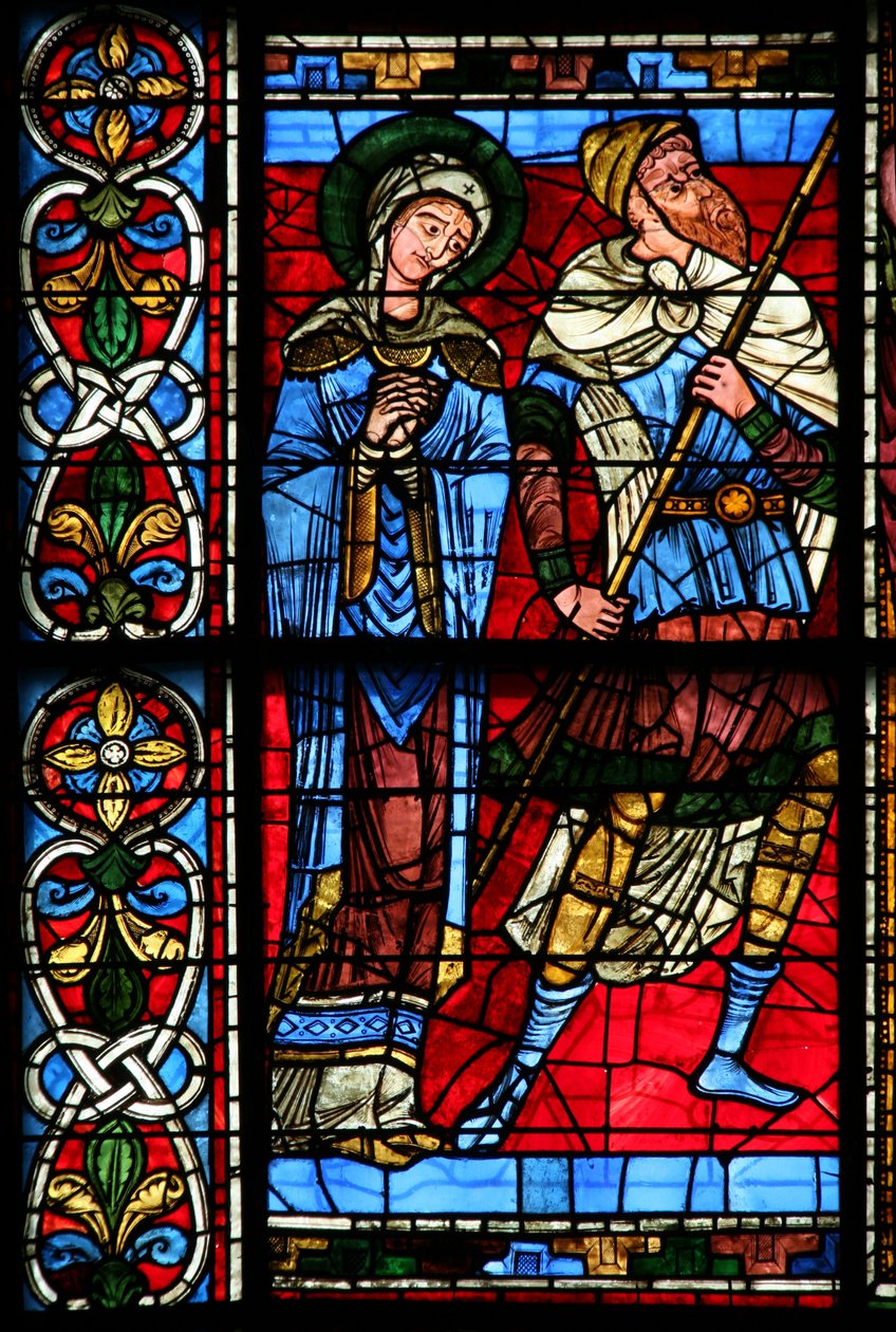Fenster Nr. 0, Darstellung der Jungfrau Maria und des Zenturios Longinius von French School