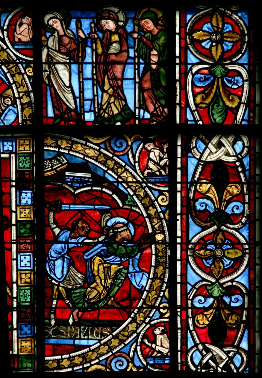 Fenster Nr. 0, Darstellung des Todes von St. Paulus von French School