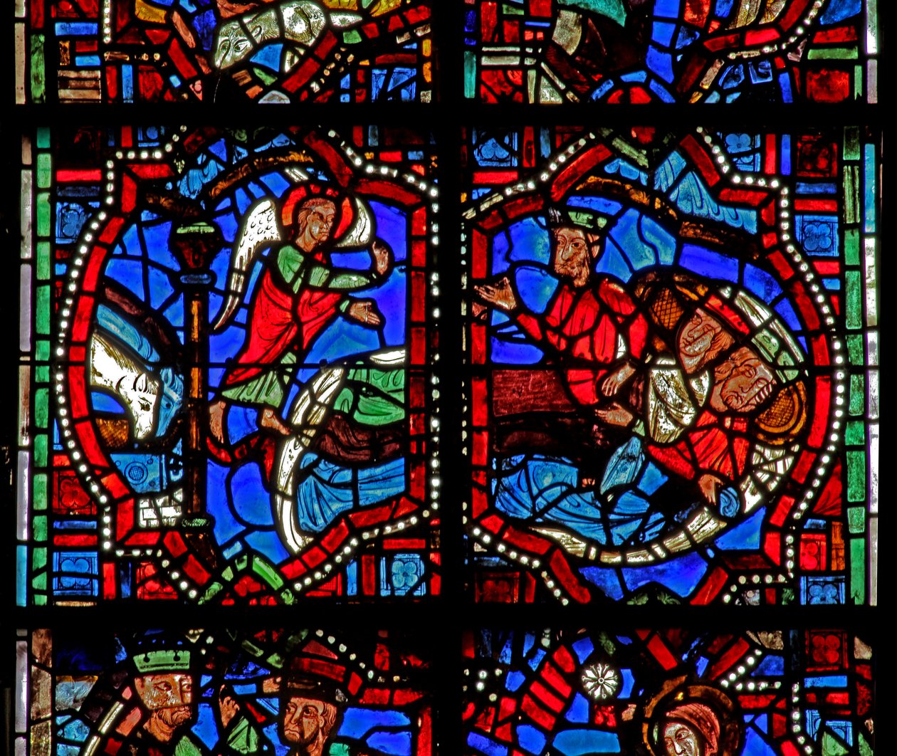 Fenster w100b Darstellung der Warnung der Heiligen Drei Könige im Traum von French School