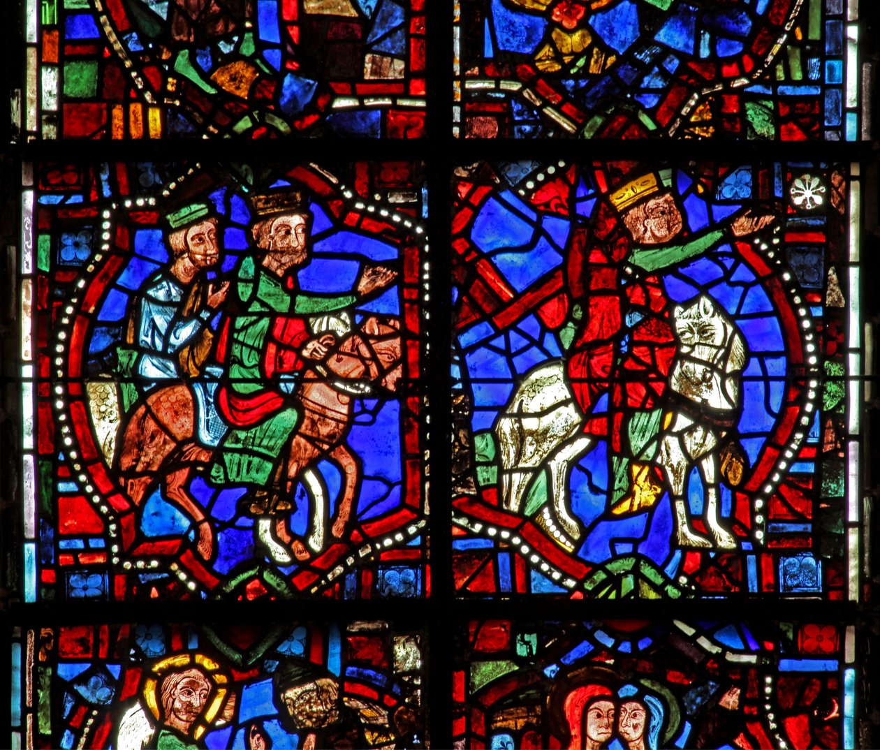 Fenster w100b Darstellung der Heiligen Drei Könige folgen dem Stern von French School