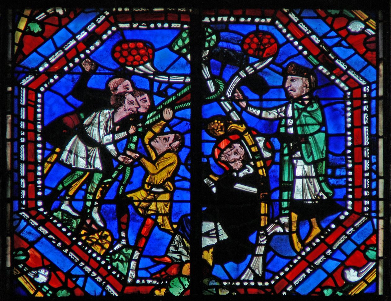 Fenster w104a Darstellung des Heiligen Martin und das Wunder des Kieferbaums von French School