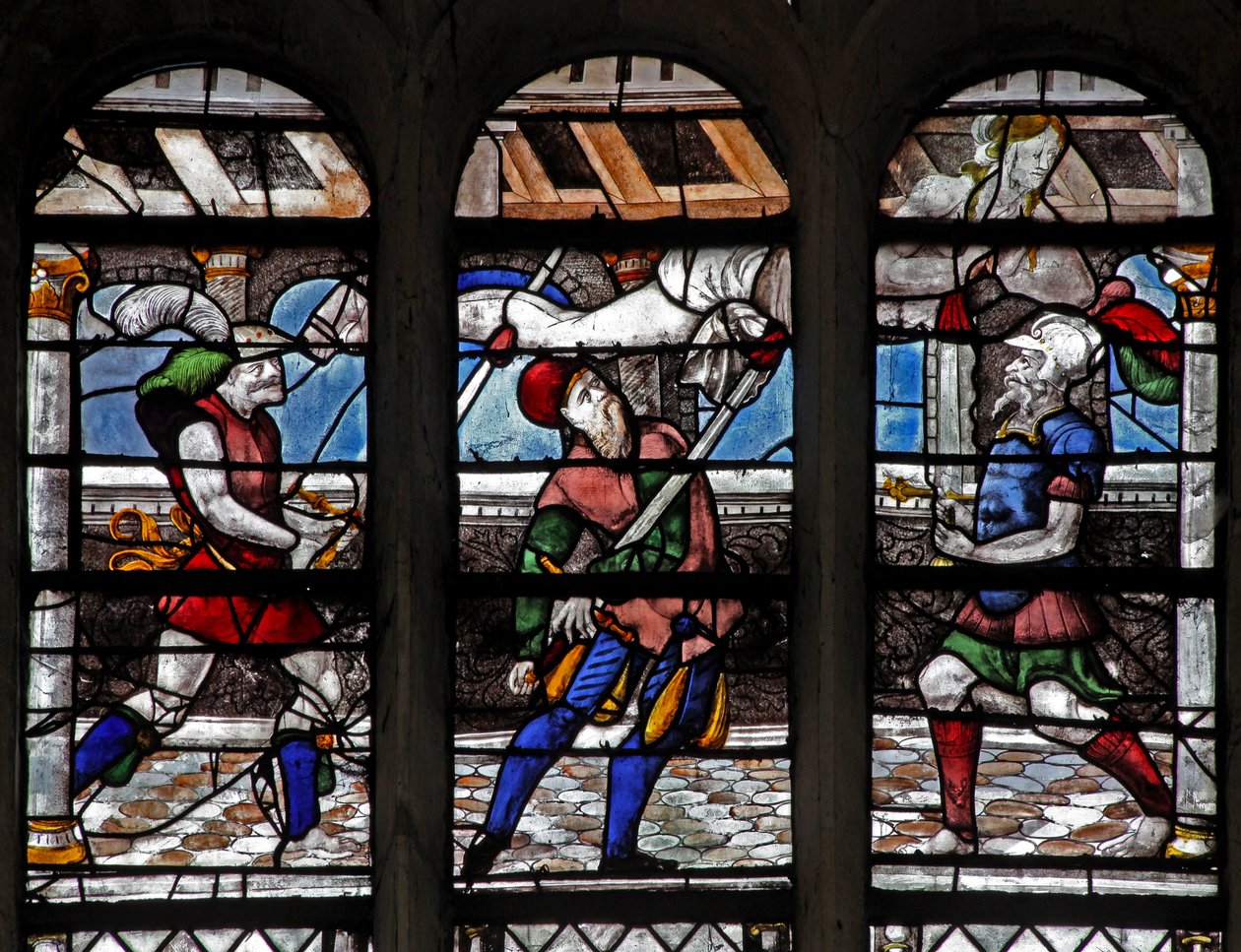 Fenster w109, das das Martyrium eines Heiligen (Julian?) darstellt von French School
