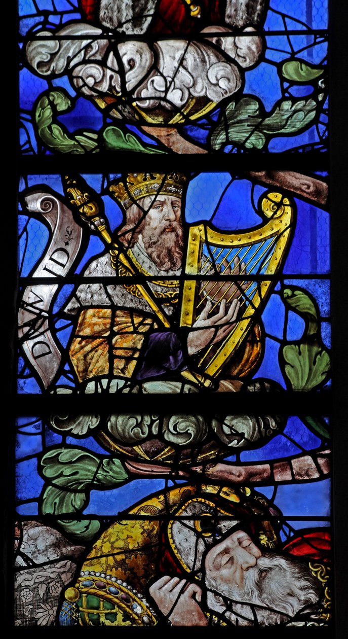 Fenster w10, König David am Jessebaum darstellend von French School