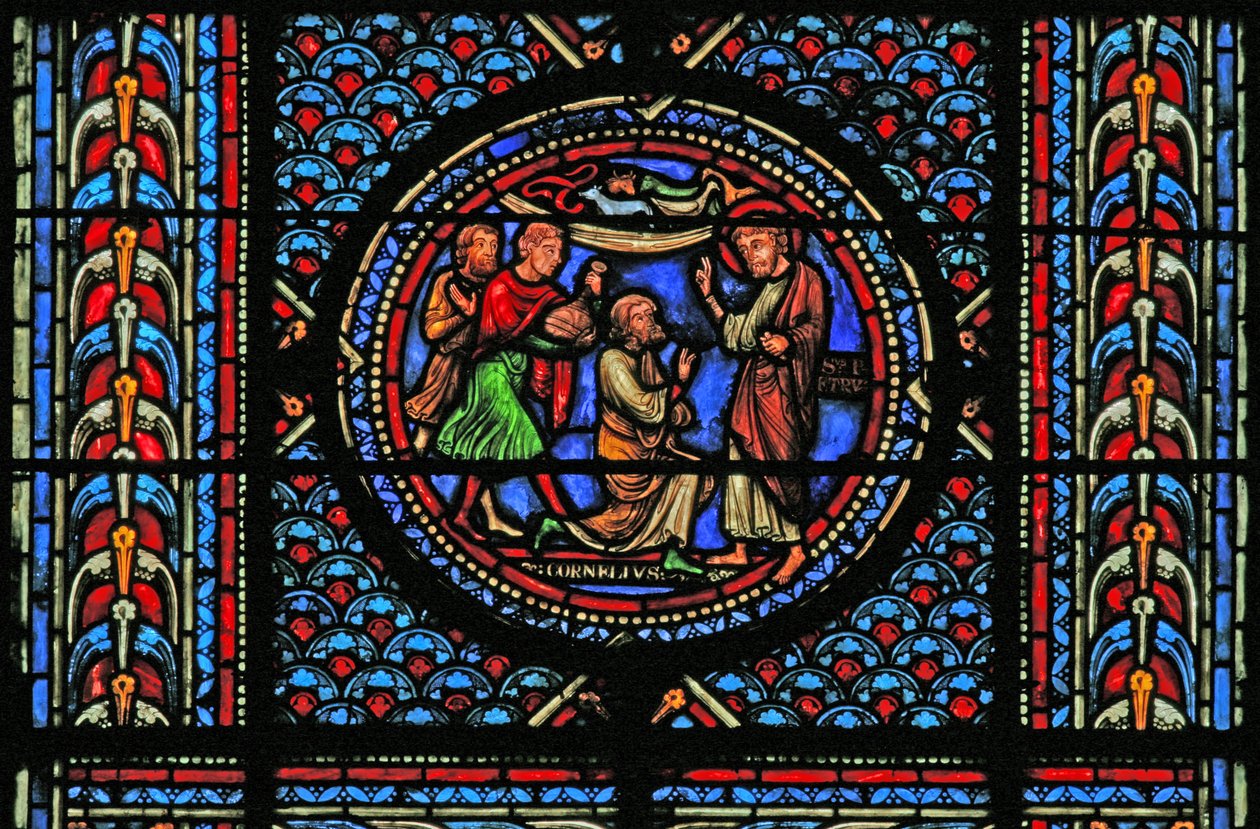 Fenster w10, St. Peter bekehrt den Zenturio von French School
