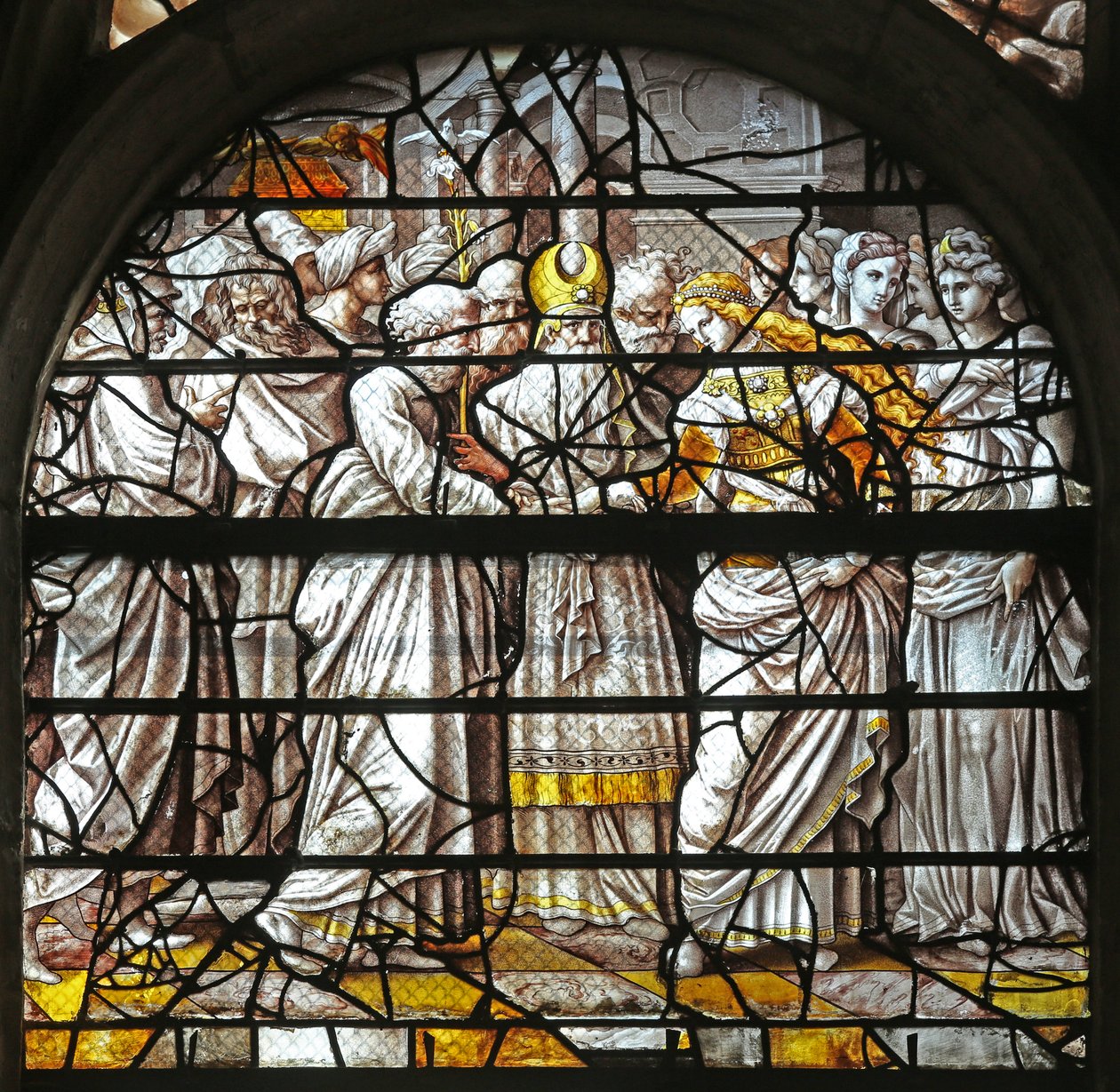 Fenster w10, Die mystische Hochzeit der Jungfrau, Entwürfe von Dürer von French School