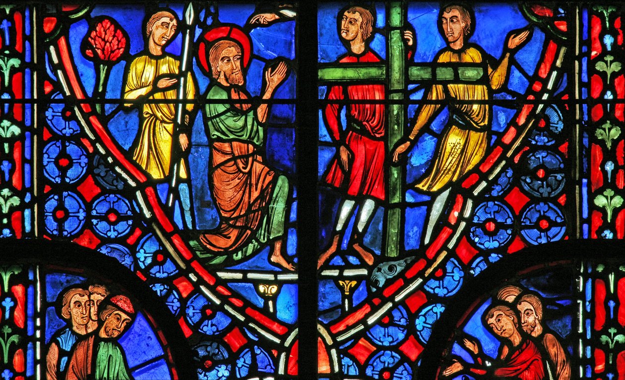 Fenster w11, St. Andreas vor seinem Kreuz von French School