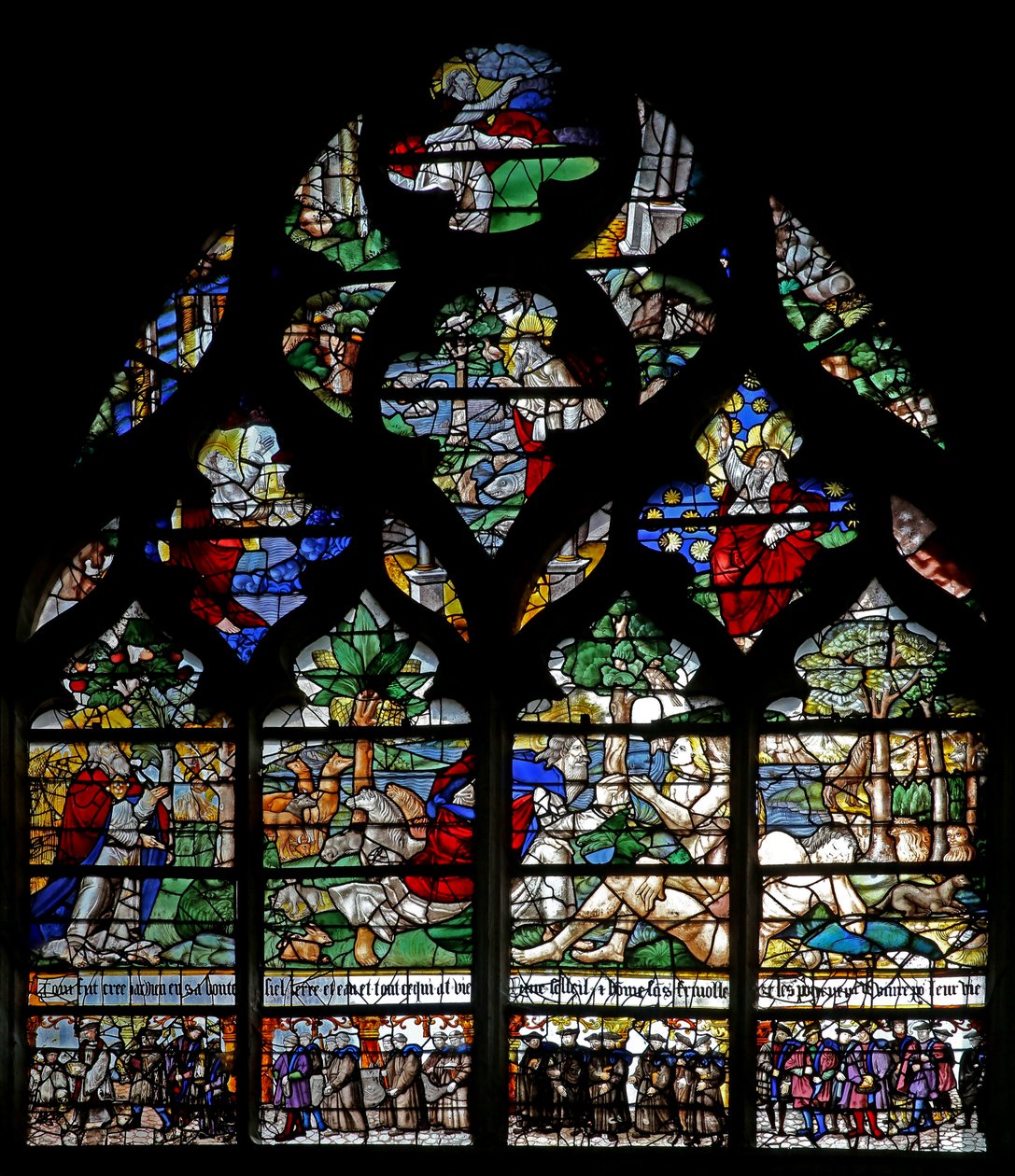 Fenster w120, Schöpfung und Mitglieder der Confrérie de Charité von French School