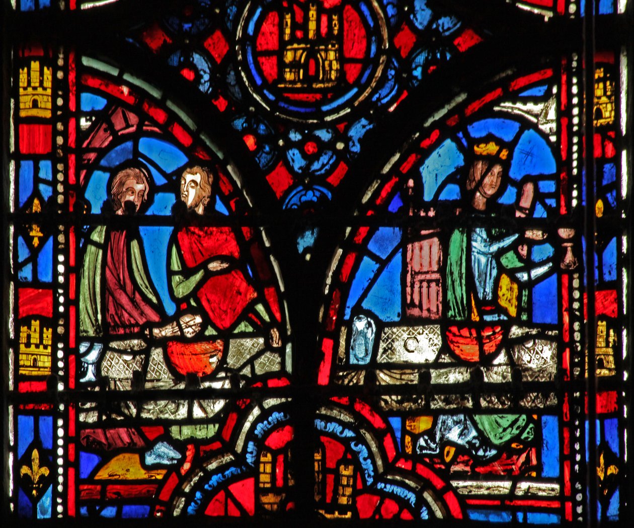Fenster w13 Esther bittet um ein Bankett Esth V 6-8 von French School