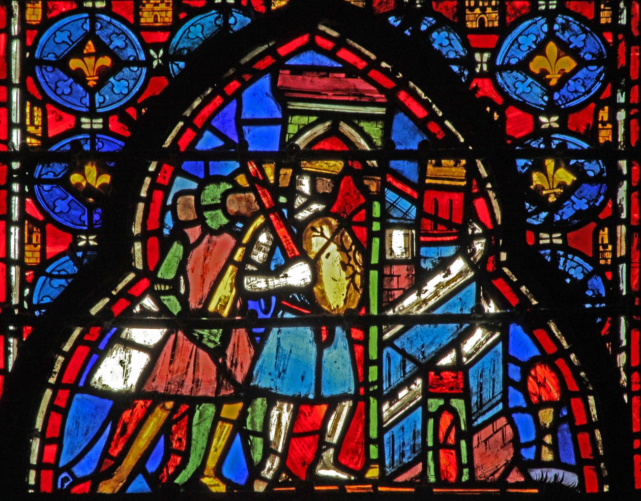 Fenster w15 Heilige Reliquien: Heraklius erobert die persische Hauptstadt von French School