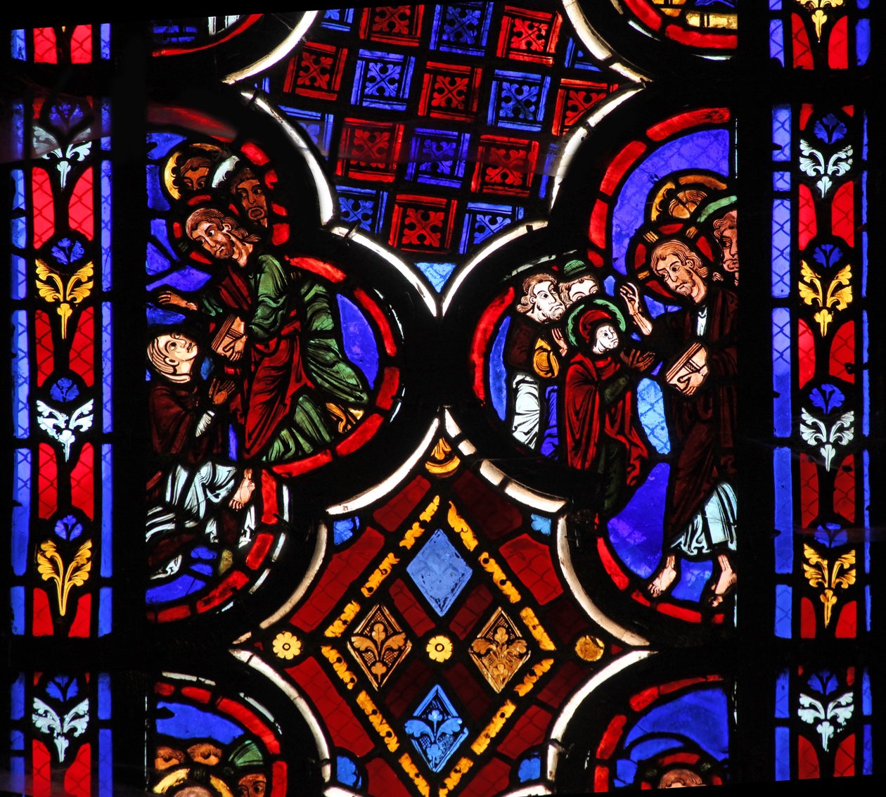 Fenster w1, das Christus darstellt, der sagt: Ich bin die Auferstehung und das Leben von French School