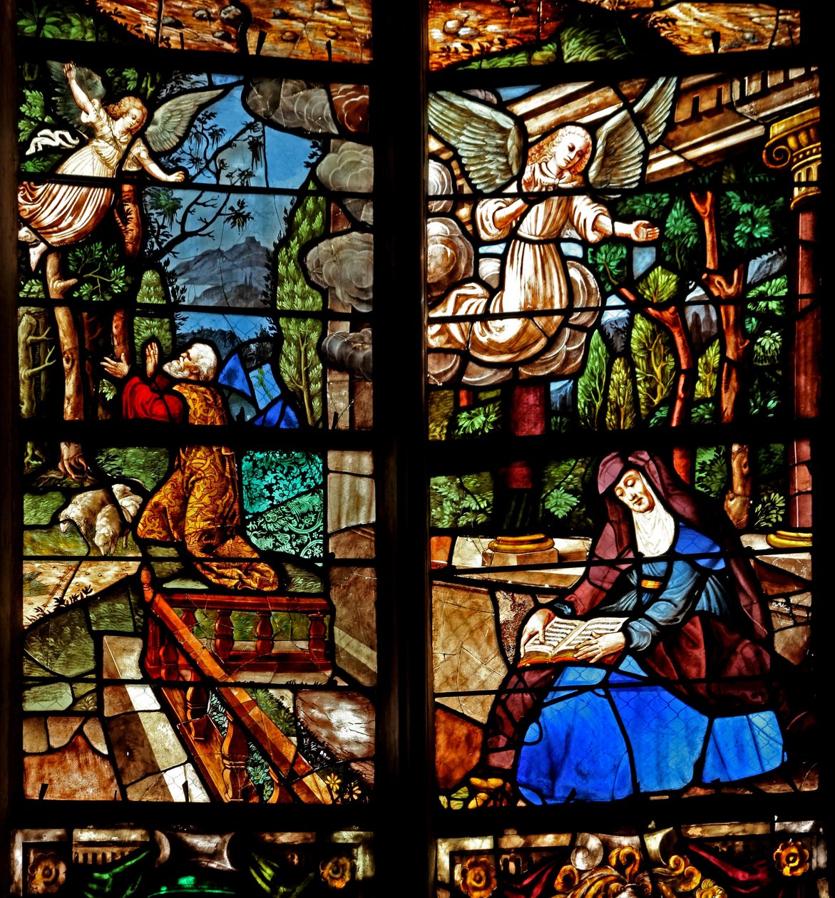 Fenster w1 Darstellung der Verkündigung an Joachim und die Heilige Anna von French School