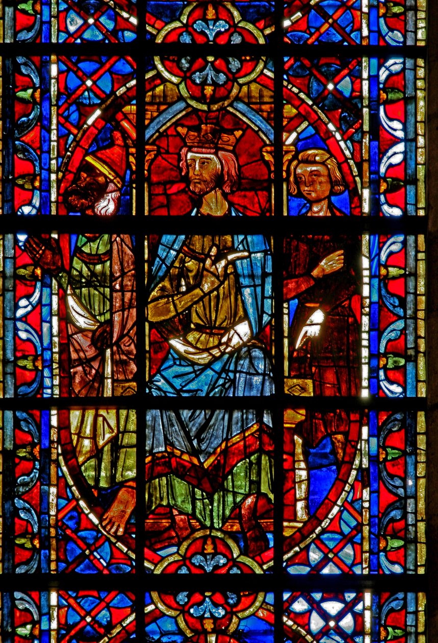 Fenster w204, St. Peter und St. Paul vor Kaiser Nero darstellend von French School