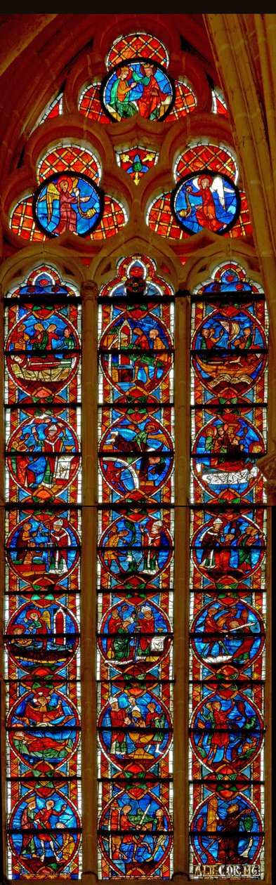 Fenster w204, Szenen aus dem Leben des Heiligen Martin darstellend von French School