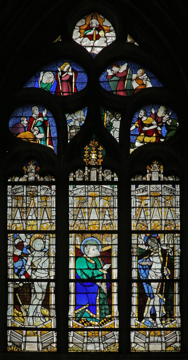 Fenster w209, St. Sebastian und der Unglaube des St. Thomas von French School