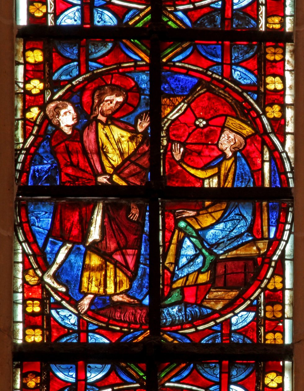 Fenster w210 zeigt St. Jakobus vor Herodes von French School