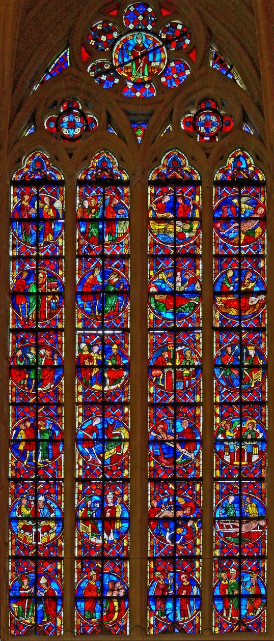 Fenster w211 zeigt das St. Denis und St. Vincent-Fenster von French School