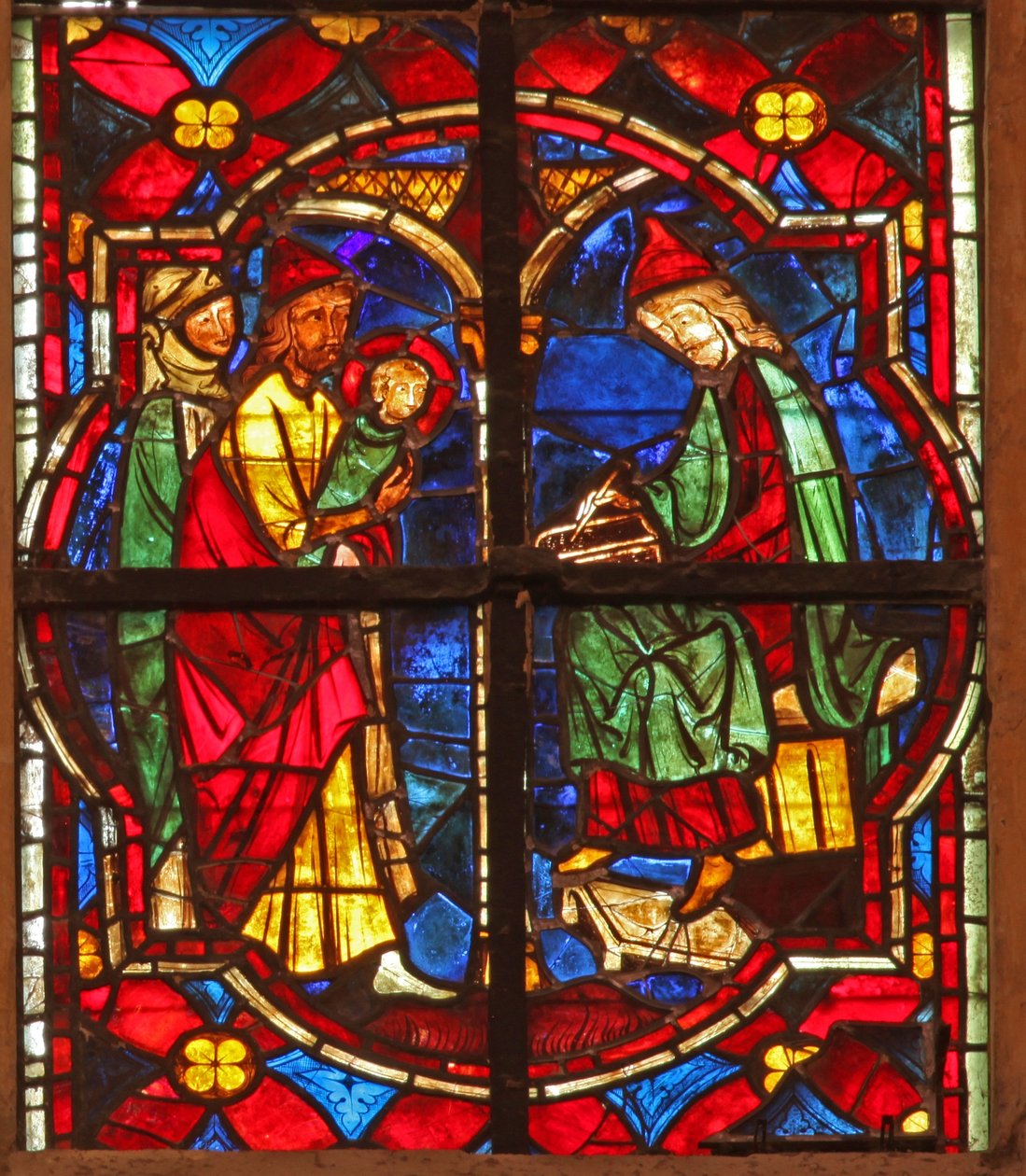 Fenster w212, Darstellung von Johannes dem Täufer wird eingeschrieben von French School
