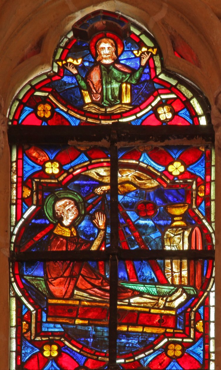 Fenster w212, Darstellung des Todes und der Himmelfahrt von Johannes von French School