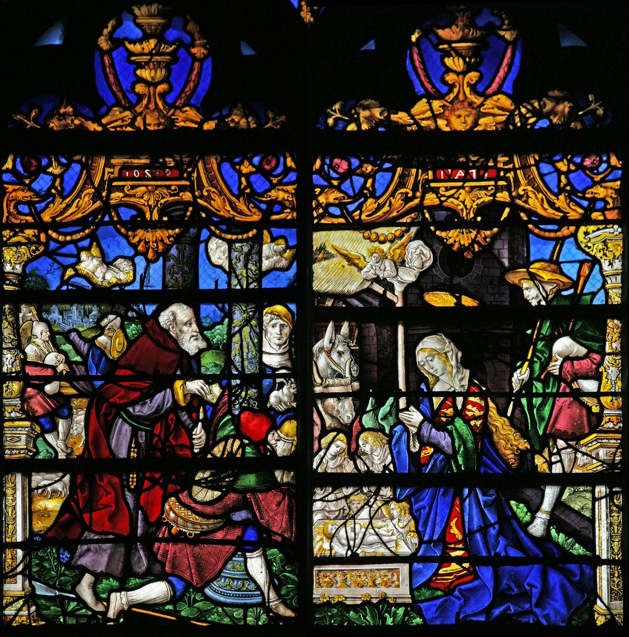 Fenster w21, die Anbetung der Hirten darstellend von French School