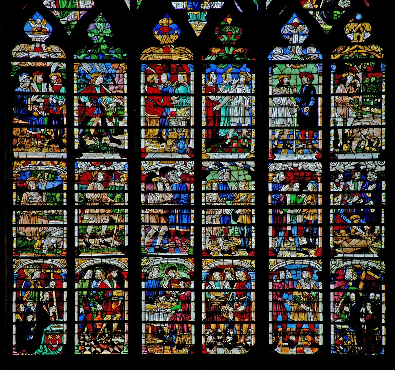Fenster w232 zeigt Szenen aus der Geschichte von Daniel von French School