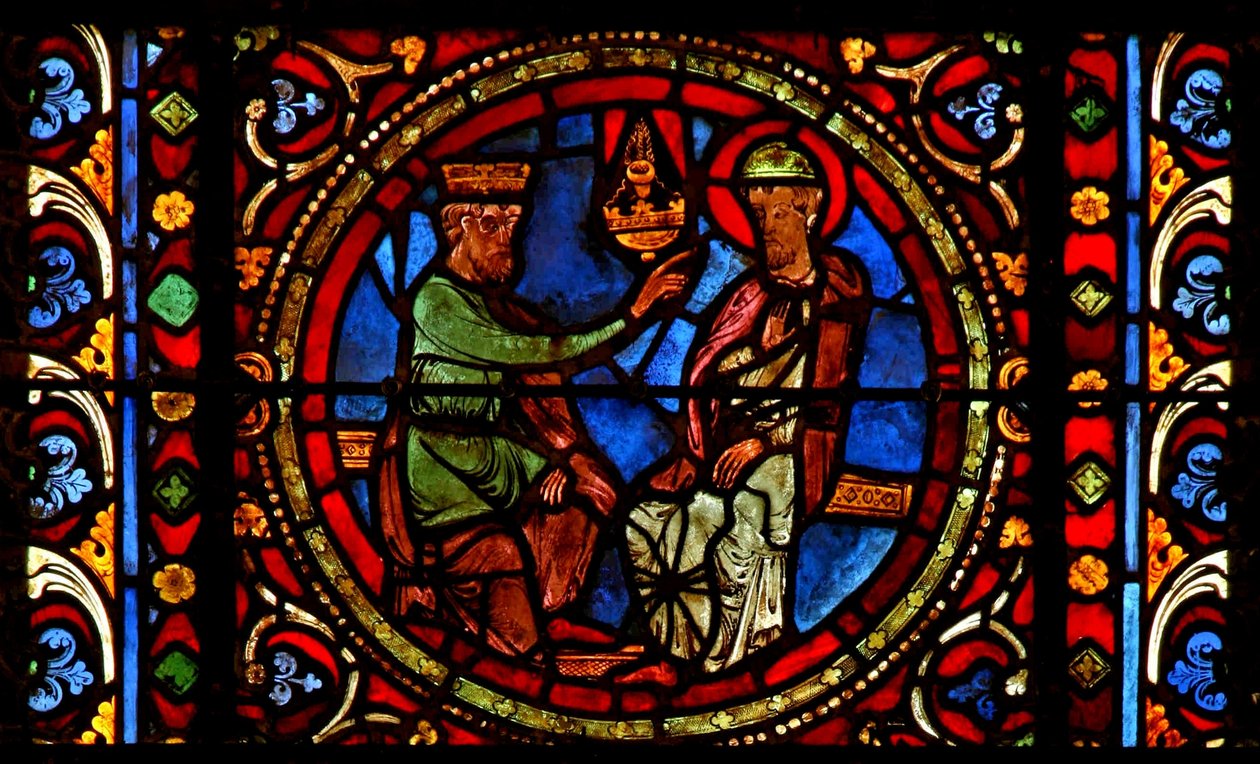 Fenster w2 mit St. Germain und König Childebert von French School