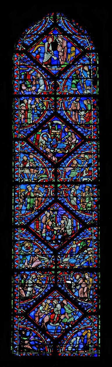 Ein typologisches Fenster: Die Geburt Christi von French School