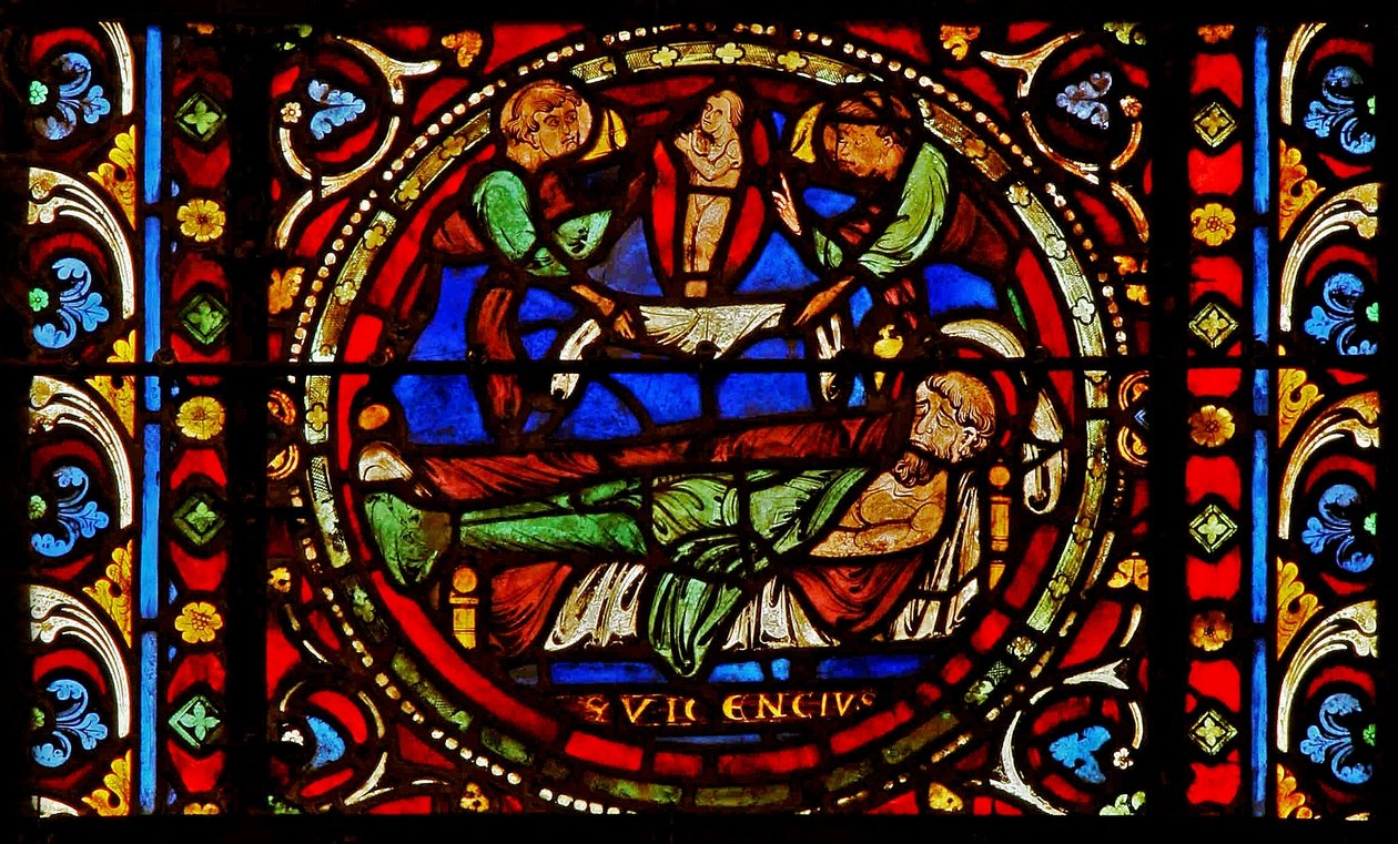 Fenster w2 mit dem Tod von St. Germain von French School