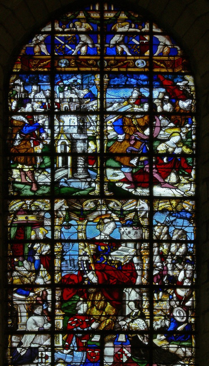Fenster w37 mit Szenen aus dem Leben der St. Barbara von French School