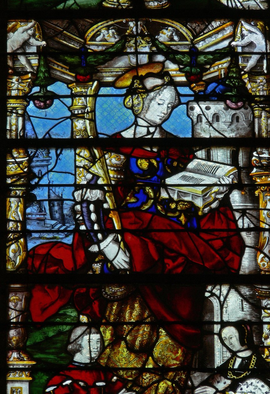 Fenster w37 mit Szenen aus dem Leben der St. Barbara von French School
