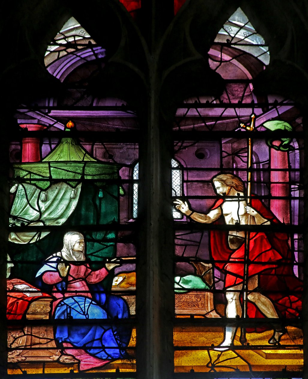 Fenster w4 mit Darstellung von Christus erscheint seiner Mutter von French School