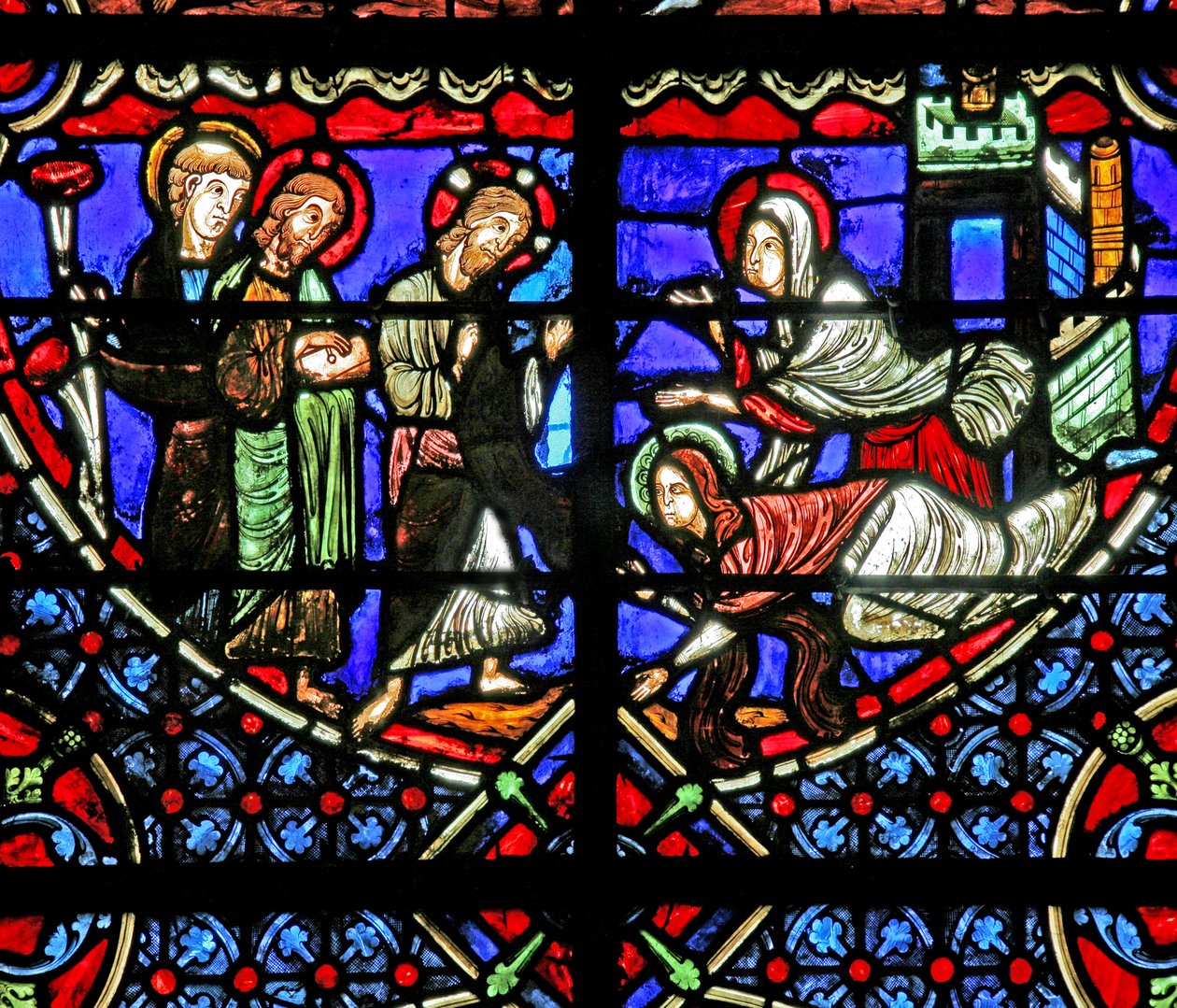 Martha und Maria mit Christus von French School