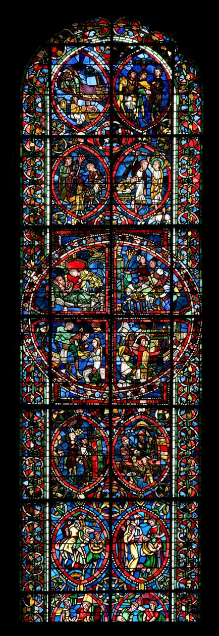 Fenster Nr. 5-L, Darstellung der Geschichte von Isaak von French School