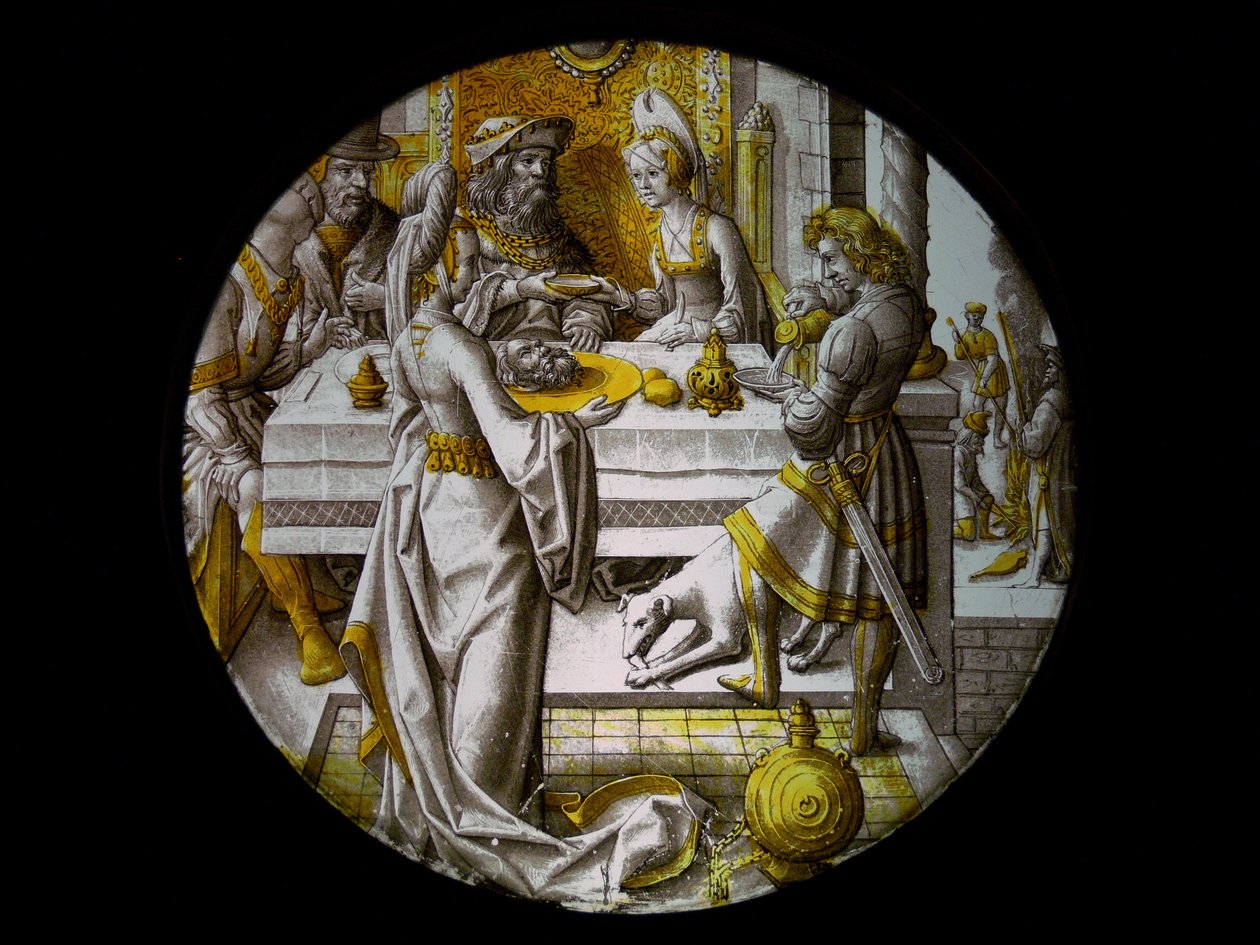 Fenster w67 Darstellung von Salome mit dem Kopf des Täufers von French School
