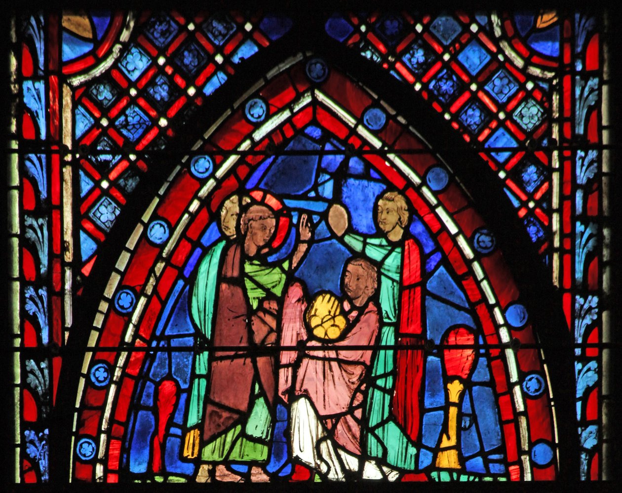 St. Johannes: verwandelt Blätter in Gold von French School