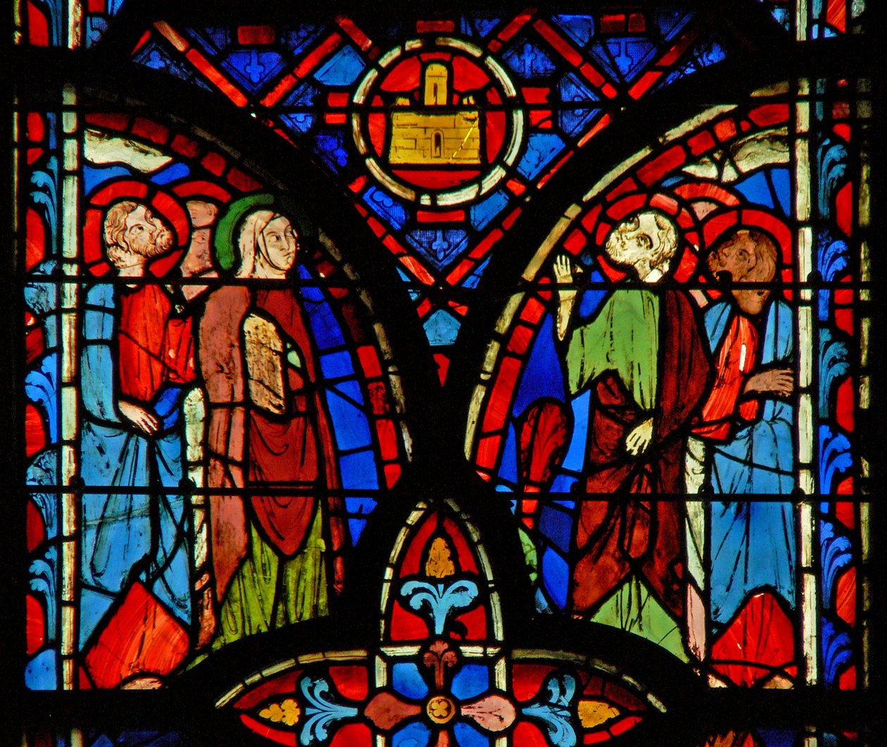 Heilige Frauen und eine Gruppe von Aposteln von French School