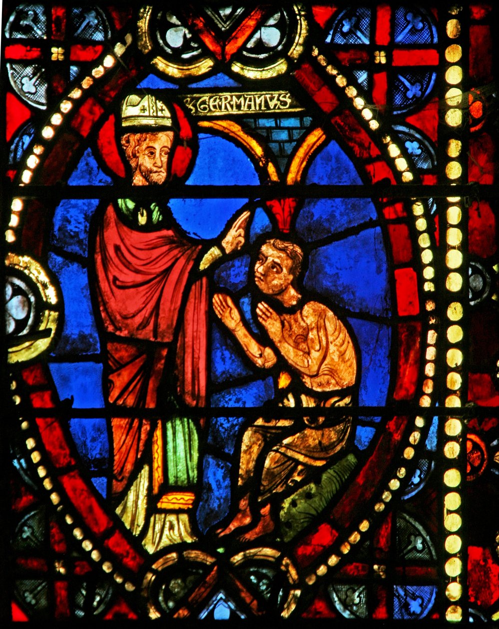 Fenster w8, St. Germain und der Sohn von Elaphius von French School