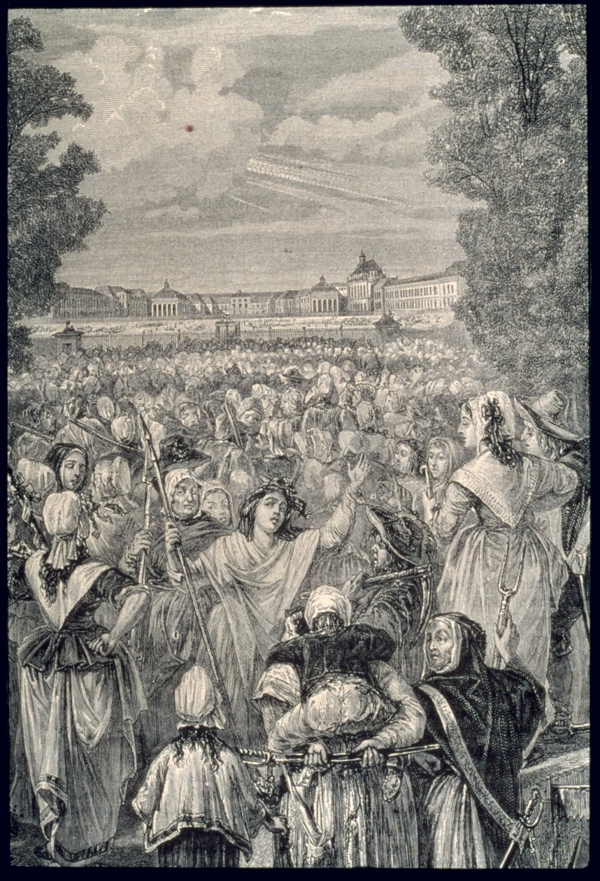 Frauenmarsch auf Versailles, 5.-6. Oktober 1789 von French School