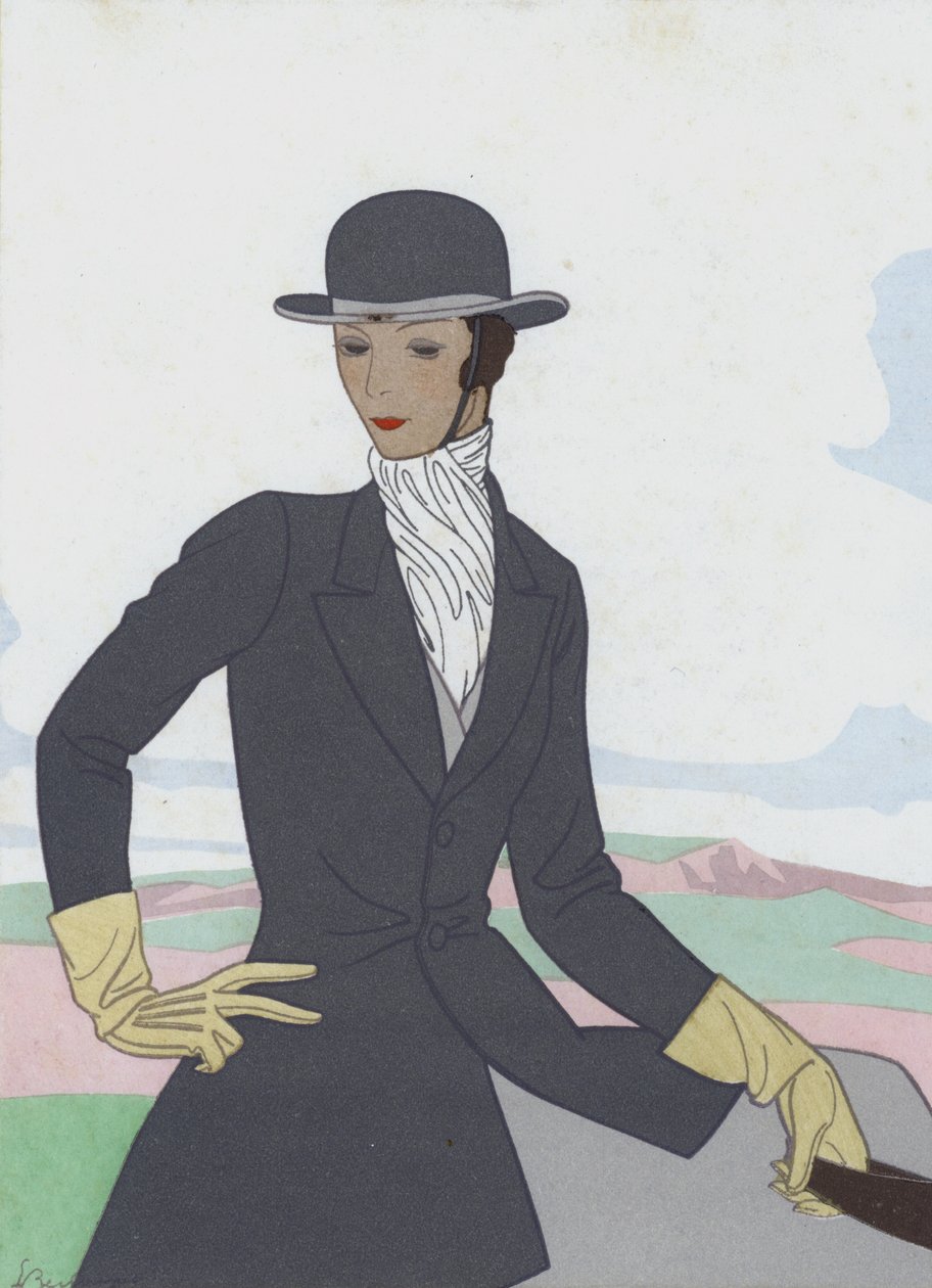 Damenreitkostüm-Design der 1920er Jahre von French School