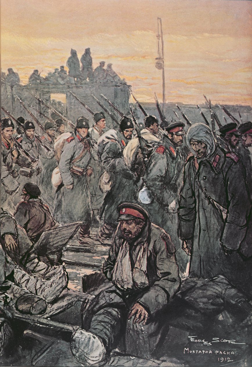 Verwundete bulgarische Soldaten während der Balkankampagnen 1912-13 von French School
