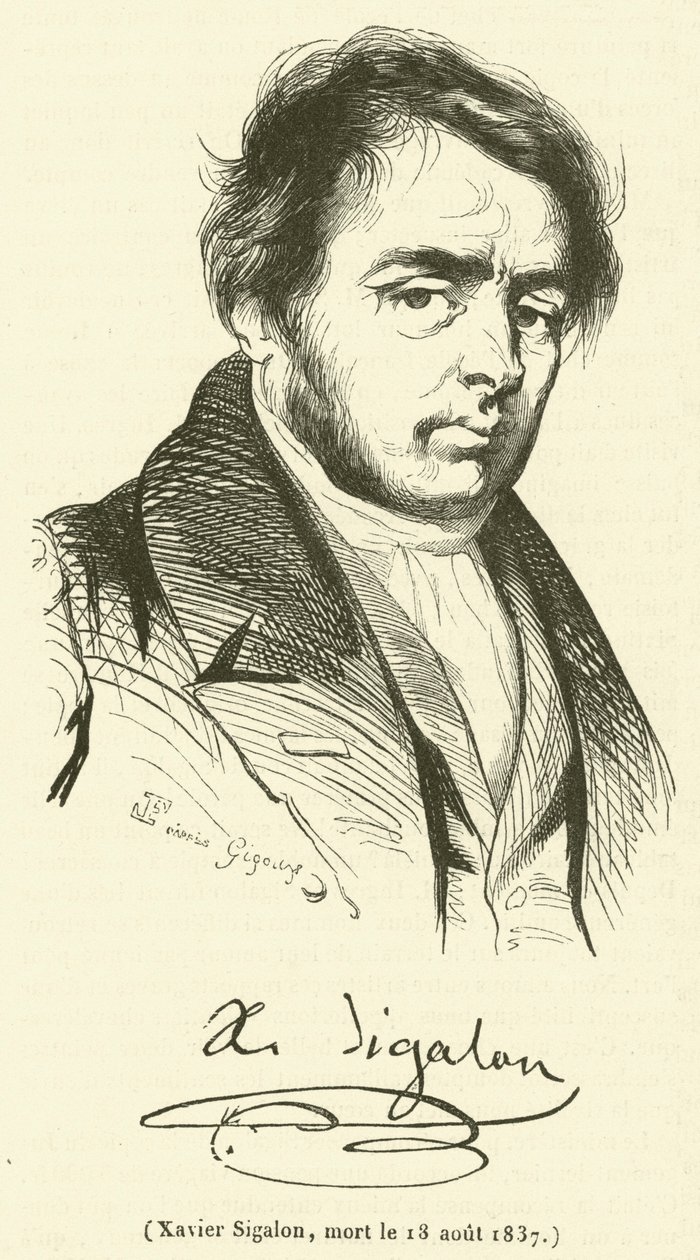 Xavier Sigalon, gestorben am 18. August 1837 von French School