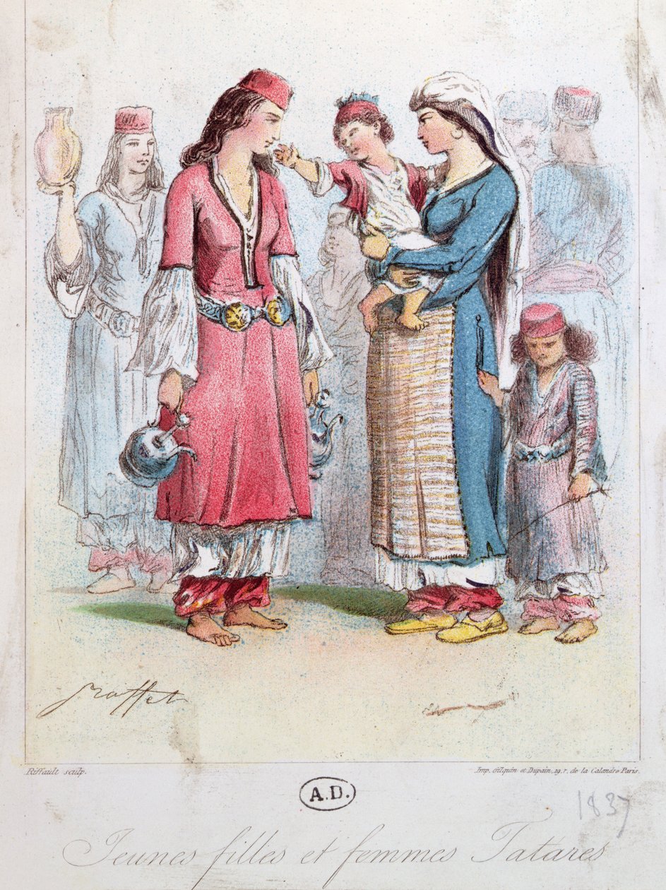 Junge tatarische Mädchen und Frauen, 1837 von French School