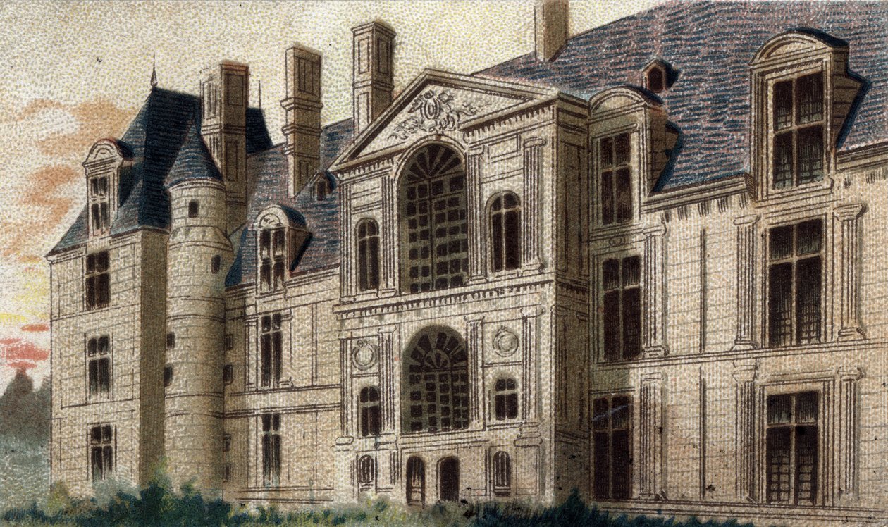 Ansicht des Schlosses von Egouen (Seine und Oise). von French School