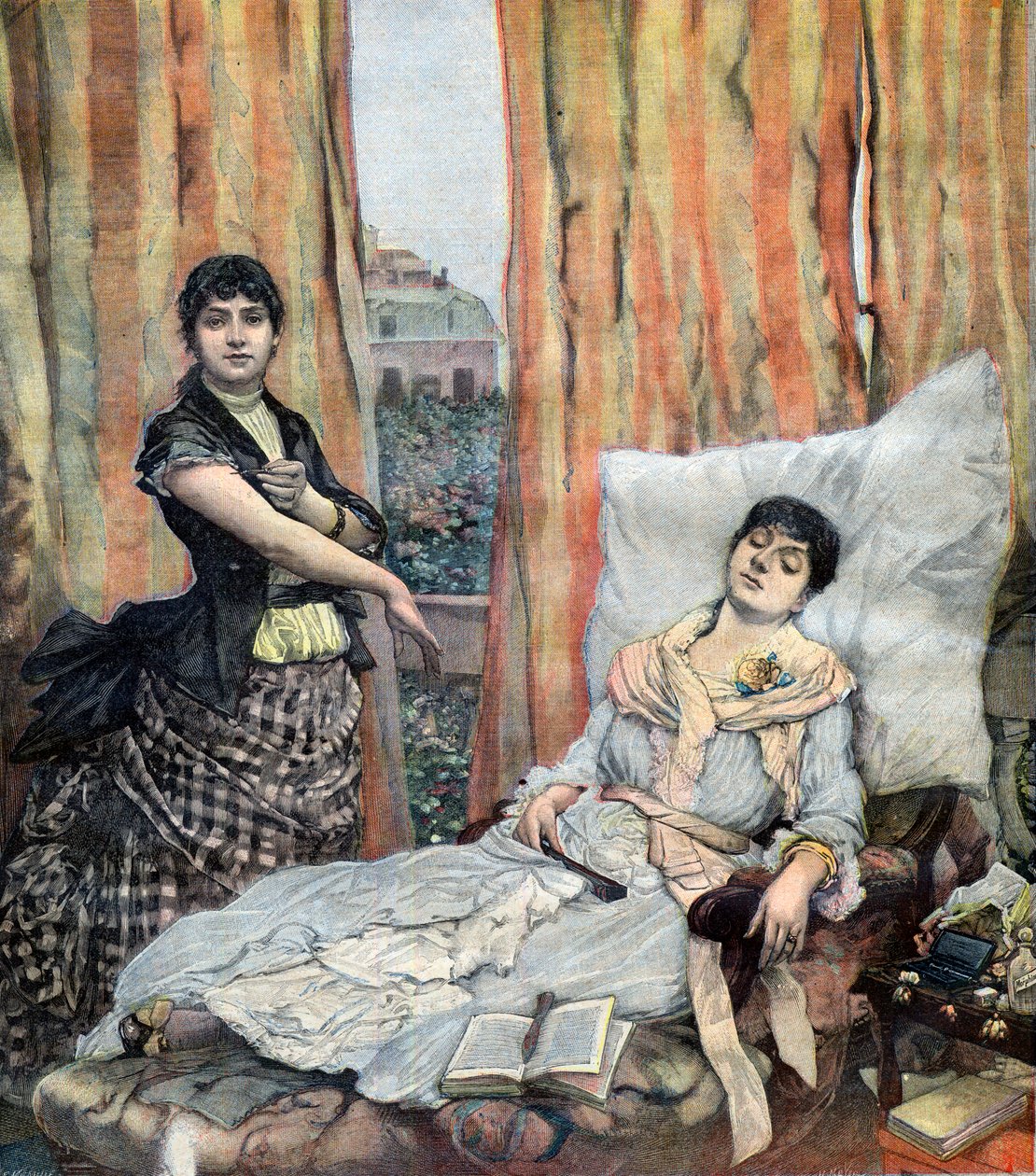 Frauen bei ihrer täglichen Morphiuminjektion von French School