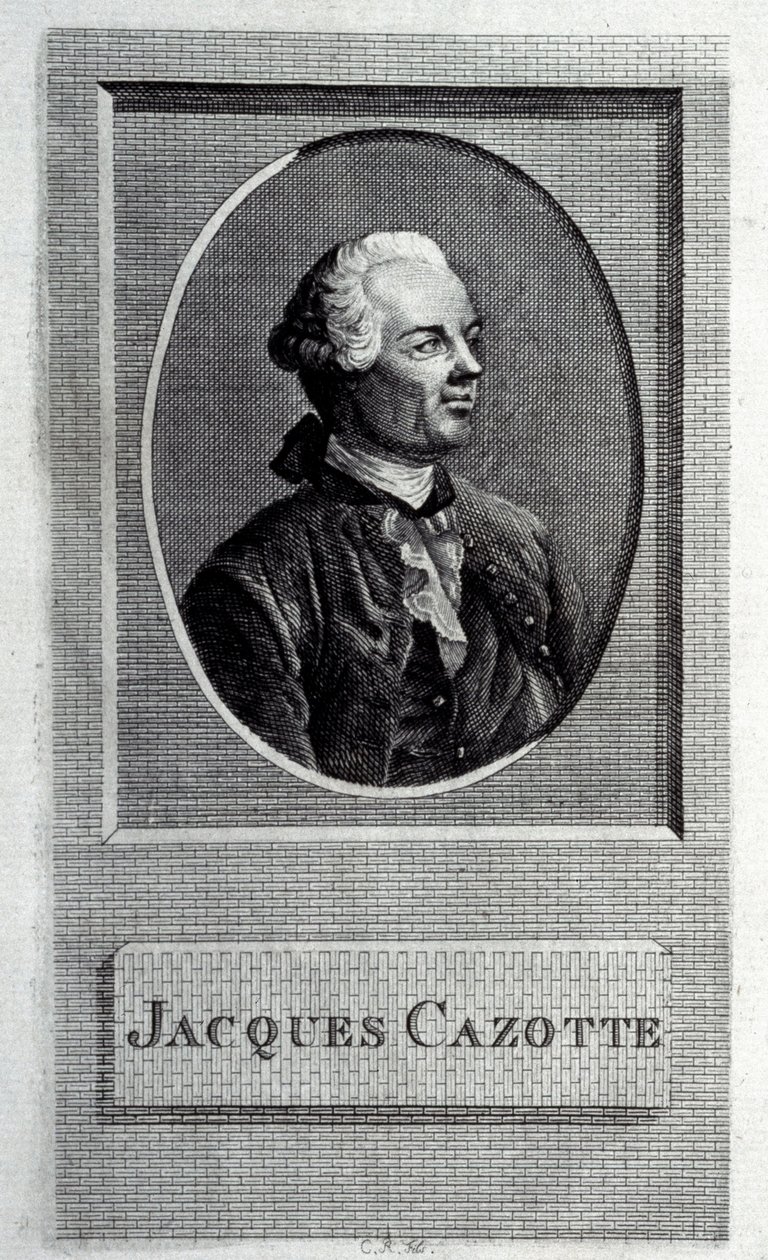 Porträt des Autors Jacques Cazotte 1720-1792, 18. Jahrhundert von French master.