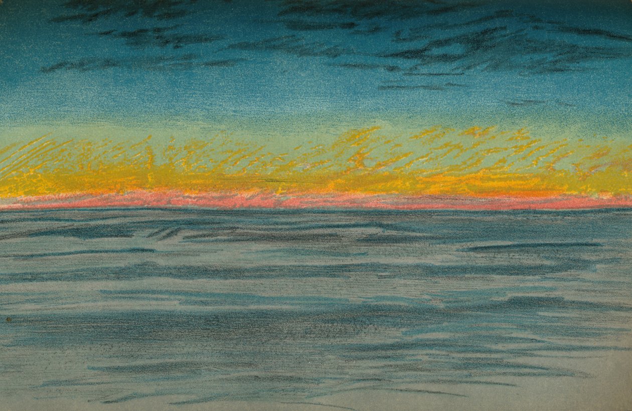 Das schwindende Polartag, 22. September 1893. Pastellskizze, 1893-1897 von Fridtjof Nansen