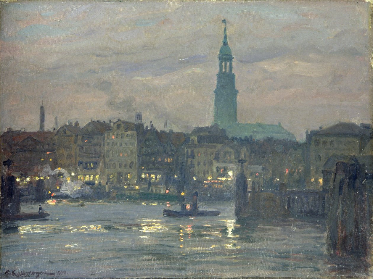 Das Anzünden der Lichter, 1904 von Friedrich Kallmorgen