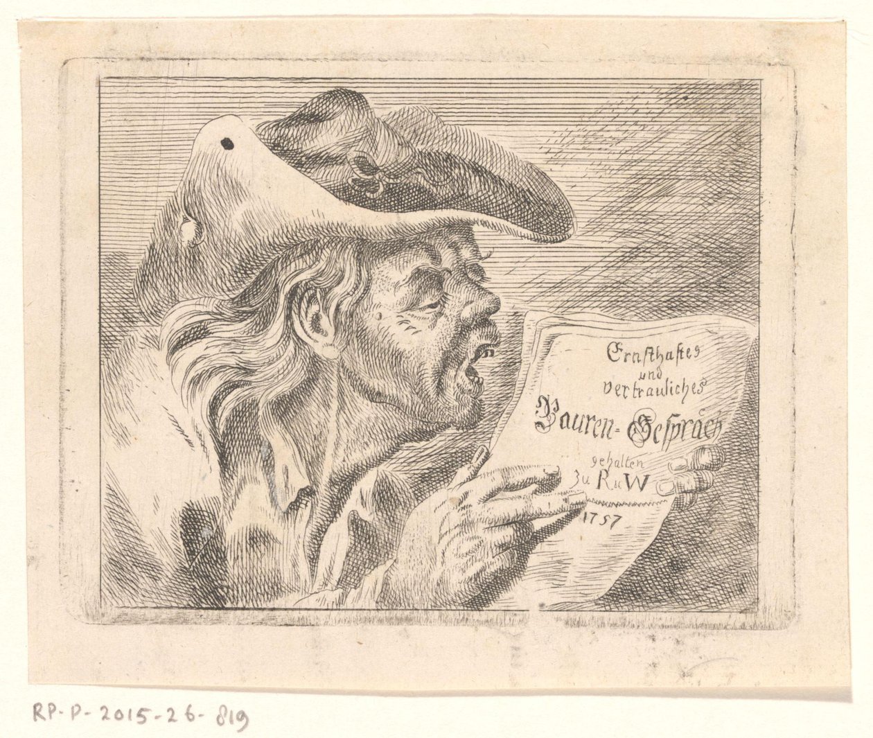 Büste eines alten Bauern mit einem Pamphlet in den Händen von Friedrich Christian Gottlieb Geyser (possibly)